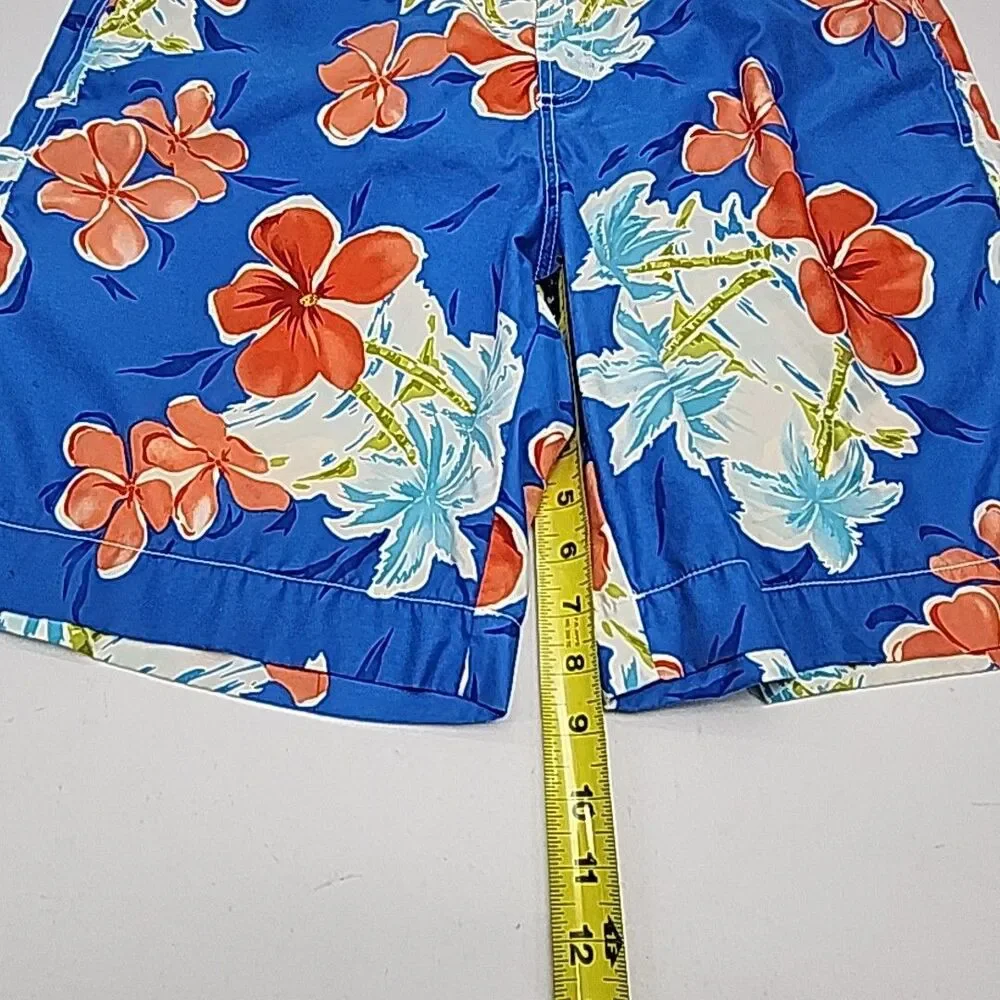 Tommy Bahama Swim Trunks Short Men Sz Large Blue Floral Mesh Elastic 9